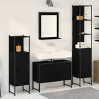 Juego de muebles de baño 4 pcs Negro Madera de ingeniería