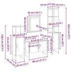 Juego de muebles de baño 4 pcs Negro Madera de ingeniería