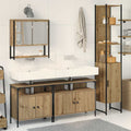 Juego de muebles de baño con estante 4 pcs Roble artisan