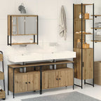 Juego de muebles de baño con estante 4 pcs Roble artisan