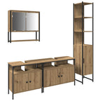 Juego de muebles de baño con estante 4 pcs Roble artisan