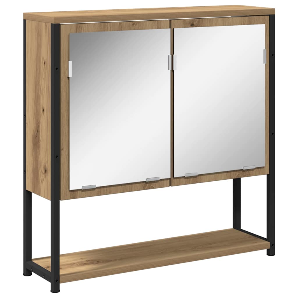 Juego de muebles de baño con estante 4 pcs Roble artisan