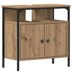 Juego de muebles de baño con estante 4 pcs Roble artisan