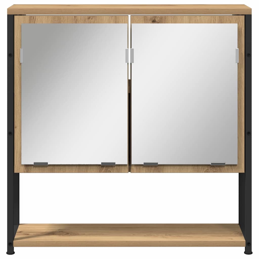 Juego de muebles de baño con estante 4 pcs Roble artisan