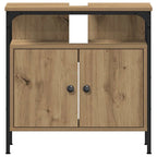 Juego de muebles de baño con estante 4 pcs Roble artisan