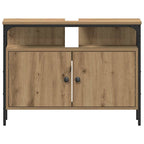 Juego de muebles de baño con estante 4 pcs Roble artisan