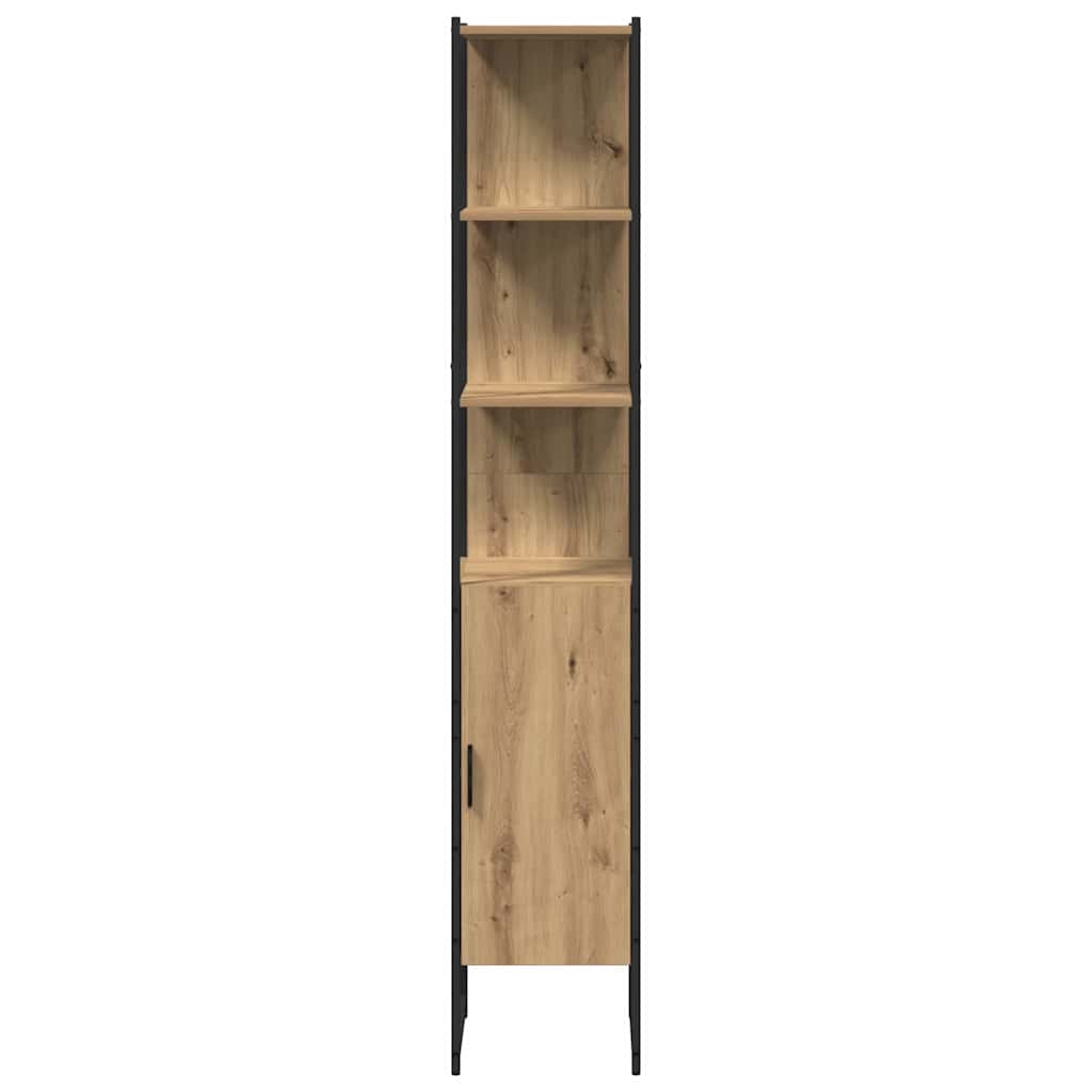 Juego de muebles de baño con estante 4 pcs Roble artisan