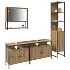 Juego de muebles de baño con estante 4 pcs Roble artisan