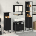Juego de muebles de baño 4 pcs Roble Negro Madera contrachapada