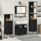 Juego de muebles de baño 4 pcs Roble Negro Madera contrachapada