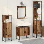 Juego de muebles de baño 3 pzas madera de ingeniería blanco