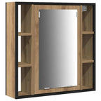 Juego de muebles de baño con estante 4 pcs Roble artesanal