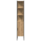 Juego de muebles de baño con estante 4 pcs Roble artesanal
