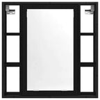Juego de muebles de baño 4 pcs Roble Negro Madera de ingeniería