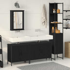 Juego de muebles de baño 3 pzas madera de ingeniería blanco