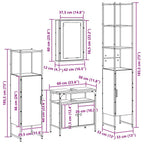 Juego de muebles de baño 4 pcs Roble negro Madera contrachapada