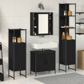 Juego de muebles de baño 4 pcs Negro Madera contrachapada