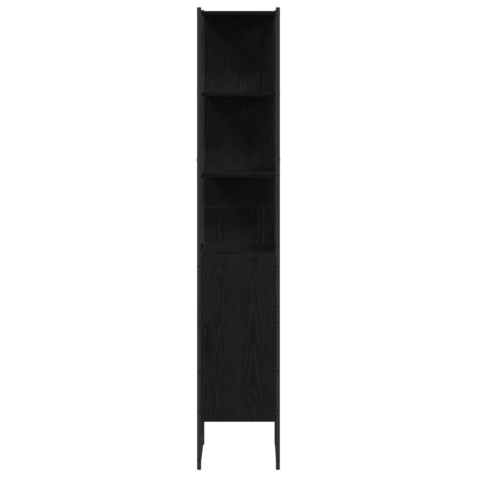 Juego de muebles de baño 4 pcs Negro Madera contrachapada