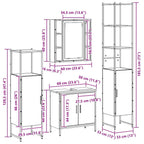 Juego de muebles de baño 4 pcs Negro Madera contrachapada