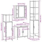 Juego de muebles de baño 4 pcs Negro Madera contrachapada