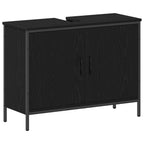 Juego de muebles de baño 4 pcs Negro Madera contrachapada