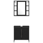 Juego de muebles de baño 4 pcs Negro Madera contrachapada