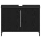 Juego de muebles de baño 4 pcs Negro Madera contrachapada