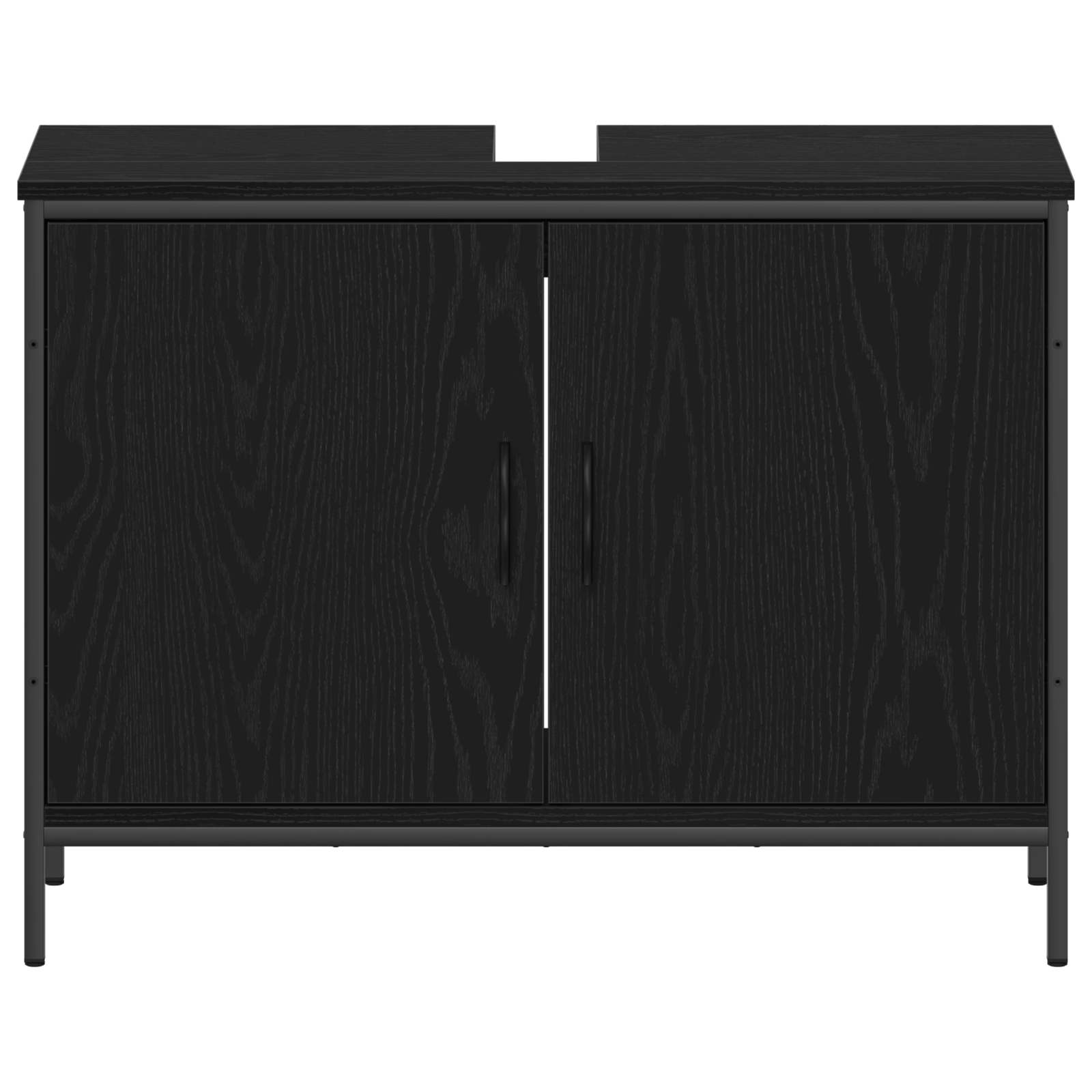 Juego de muebles de baño 4 pcs Negro Madera contrachapada
