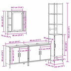 Juego de muebles de baño 4 pcs Negro Madera contrachapada