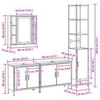 Juego de muebles de baño 4 pcs Negro Madera contrachapada
