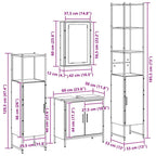 Juego de muebles de baño 4 pcs Negro Madera contrachapada
