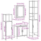 Juego de muebles de baño 4 pcs Negro Madera contrachapada