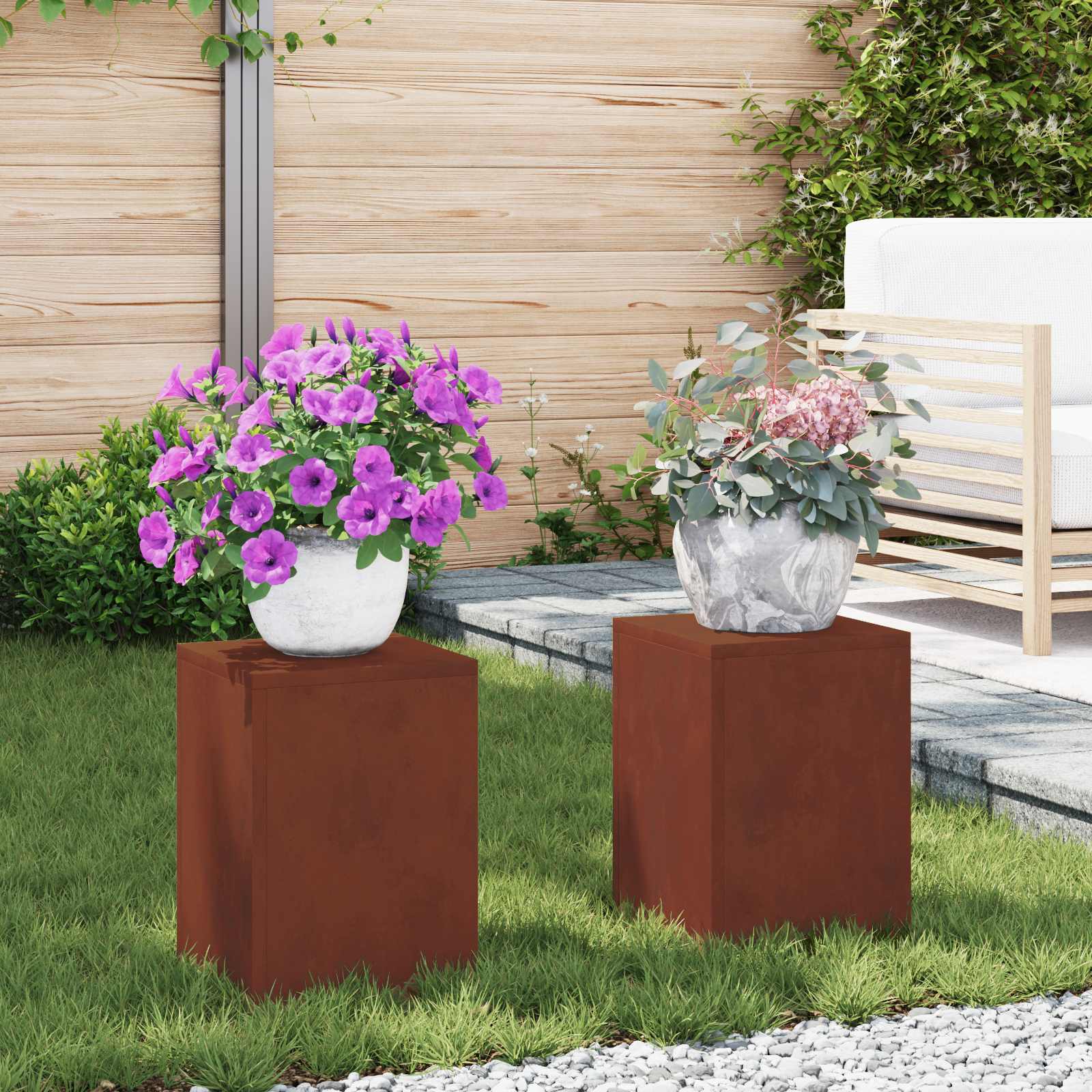 Plant stand 2 pcs 24 x 24 x 35 cm Steel