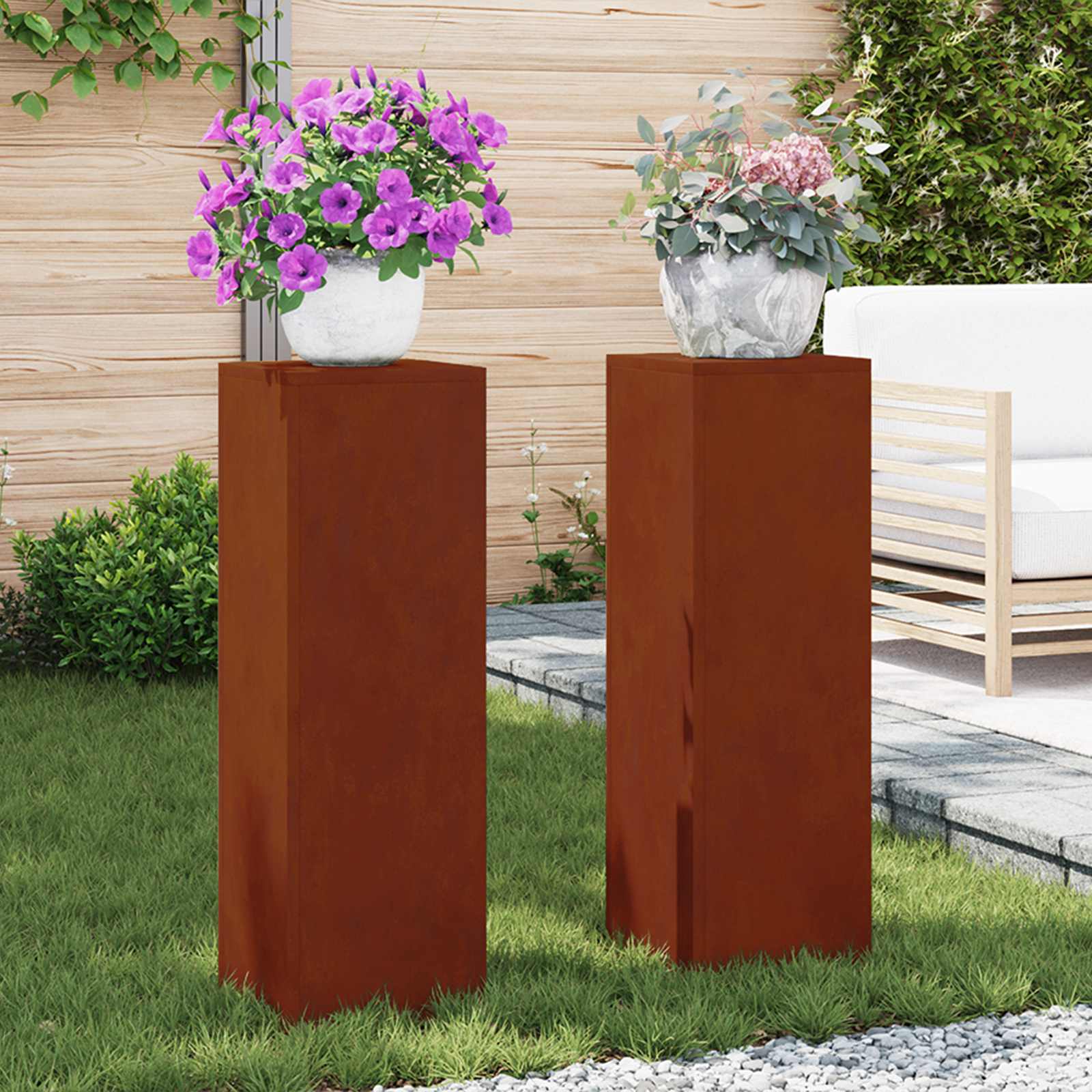 Plant stand 2 pcs 24 x 24 x 35 cm Steel