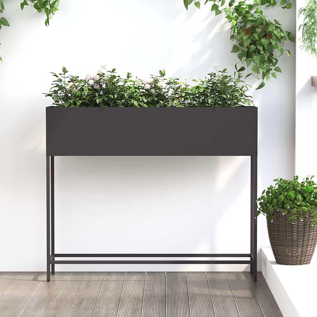 Jardinera Elevada Antracita 100 x 26 x 82 cm Acero