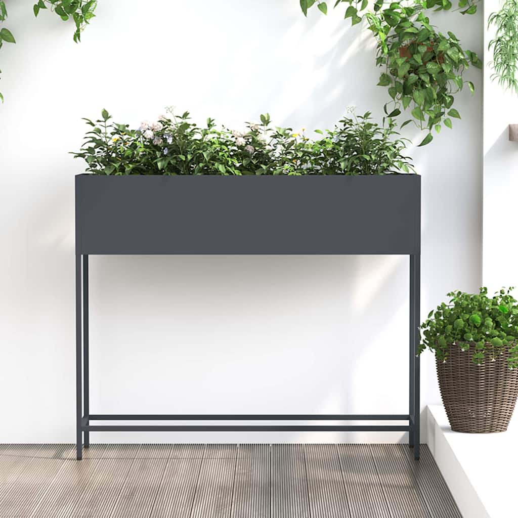 Jardinera Elevada Antracita 100 x 26 x 82 cm Acero