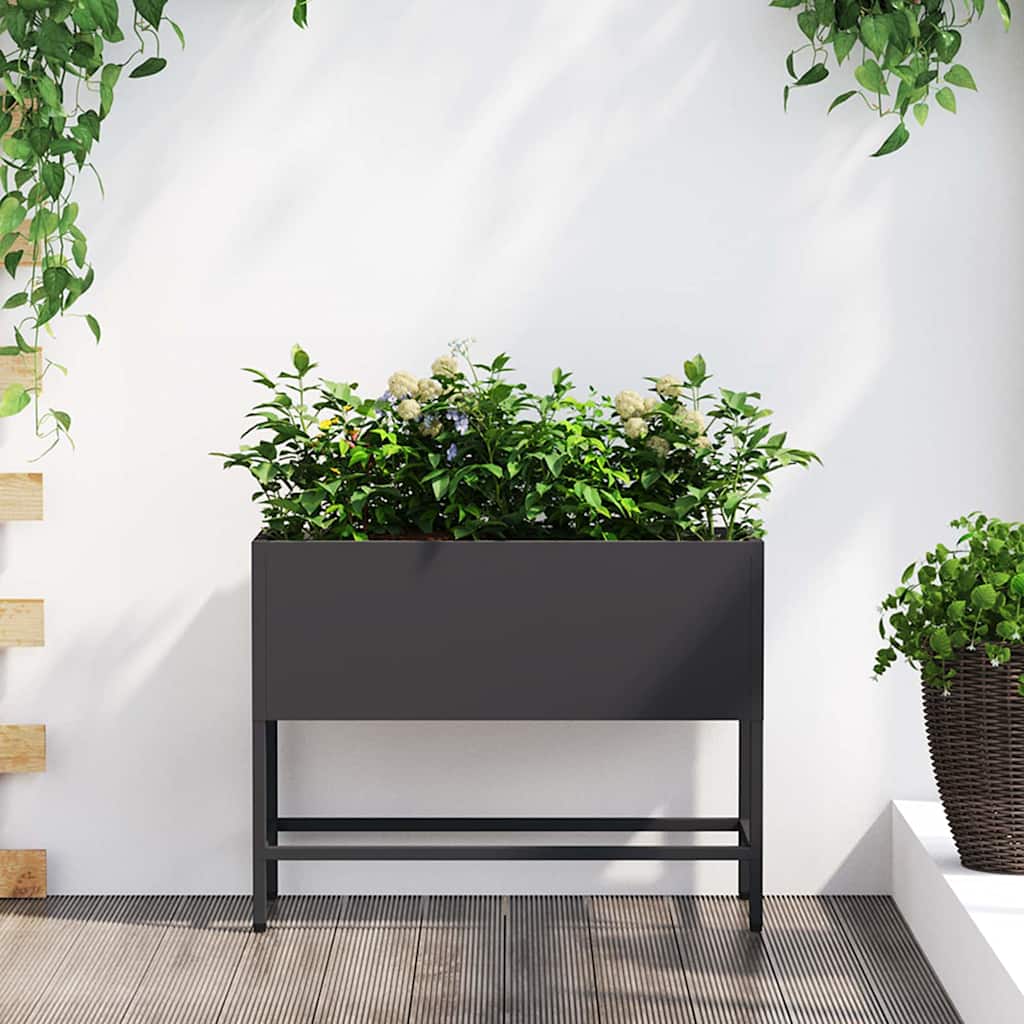 Jardinera Elevada Antracita 100 x 26 x 82 cm Acero