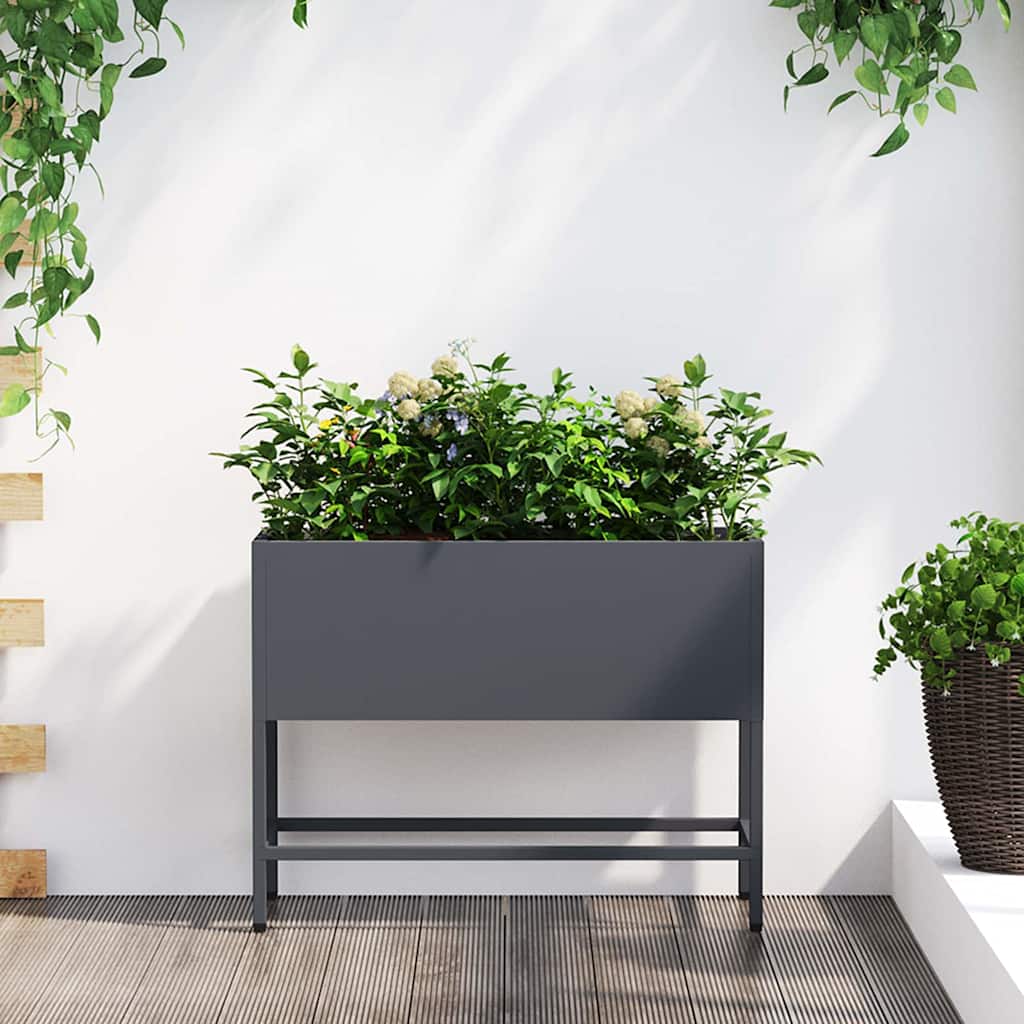Jardinera Elevada Antracita 100 x 26 x 82 cm Acero