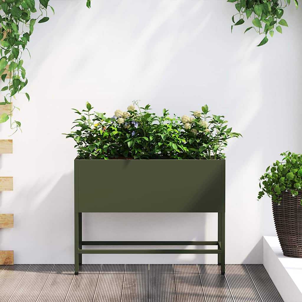 Jardinera Elevada Antracita 100 x 26 x 82 cm Acero