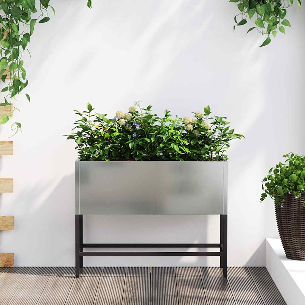 Jardinera Elevada Antracita 100 x 26 x 82 cm Acero