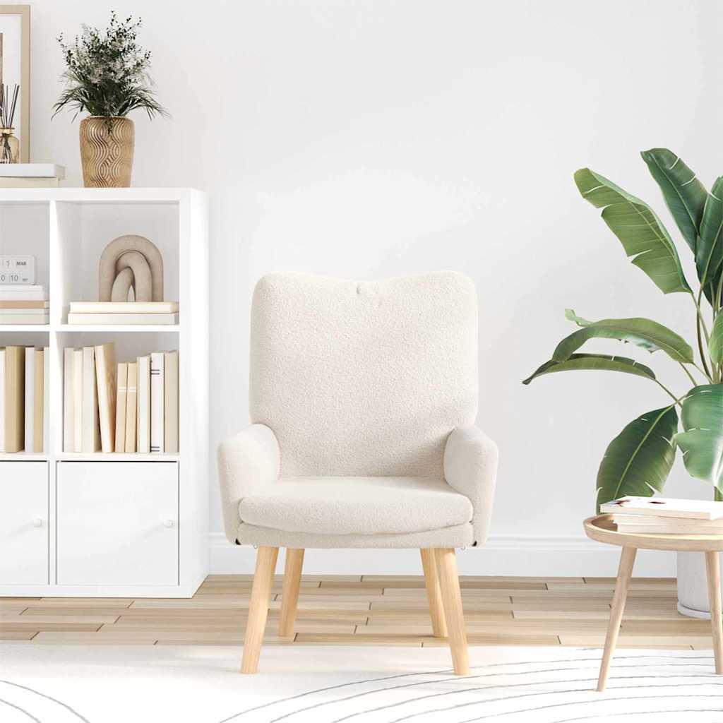 sillón Crema 63 x 67 x 94 cm Tela de Oveja y Contrachapado