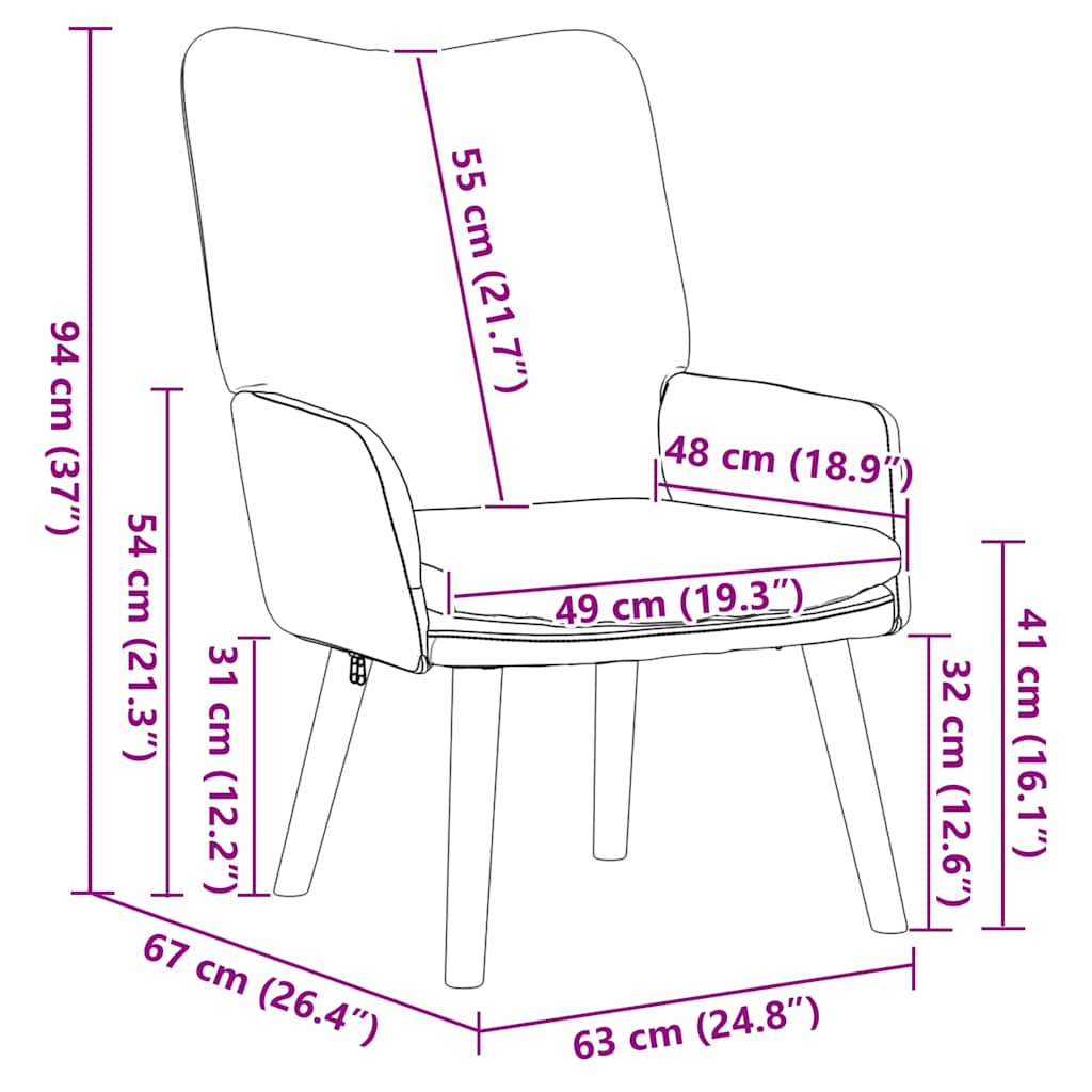 sillón Gris Claro 63 x 67 x 94 cm tela