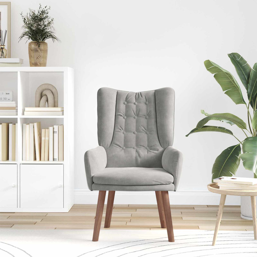 sillón Gris Claro 63 x 67 x 94 cm Terciopelo