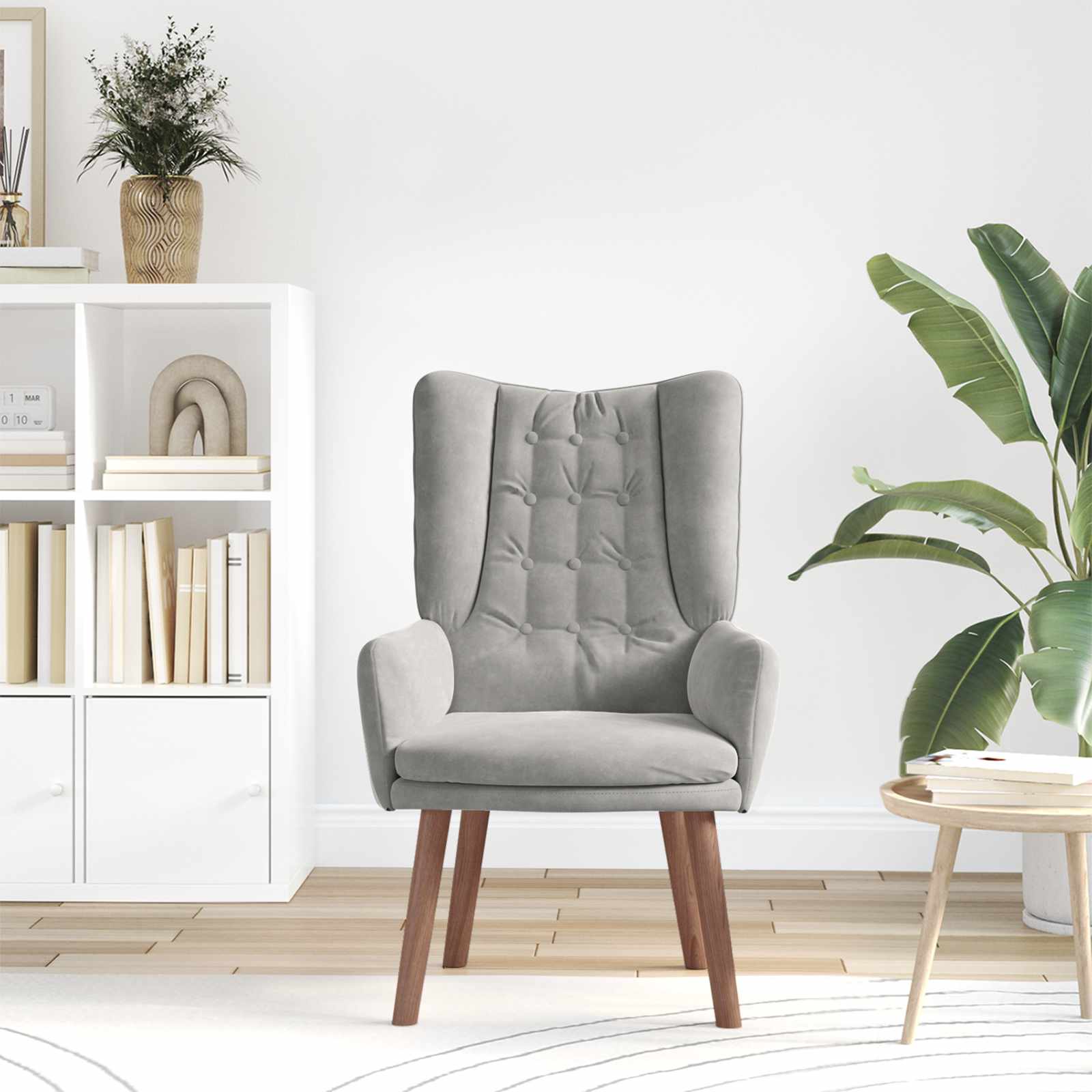 sillón Gris Claro 63 x 67 x 94 cm Terciopelo