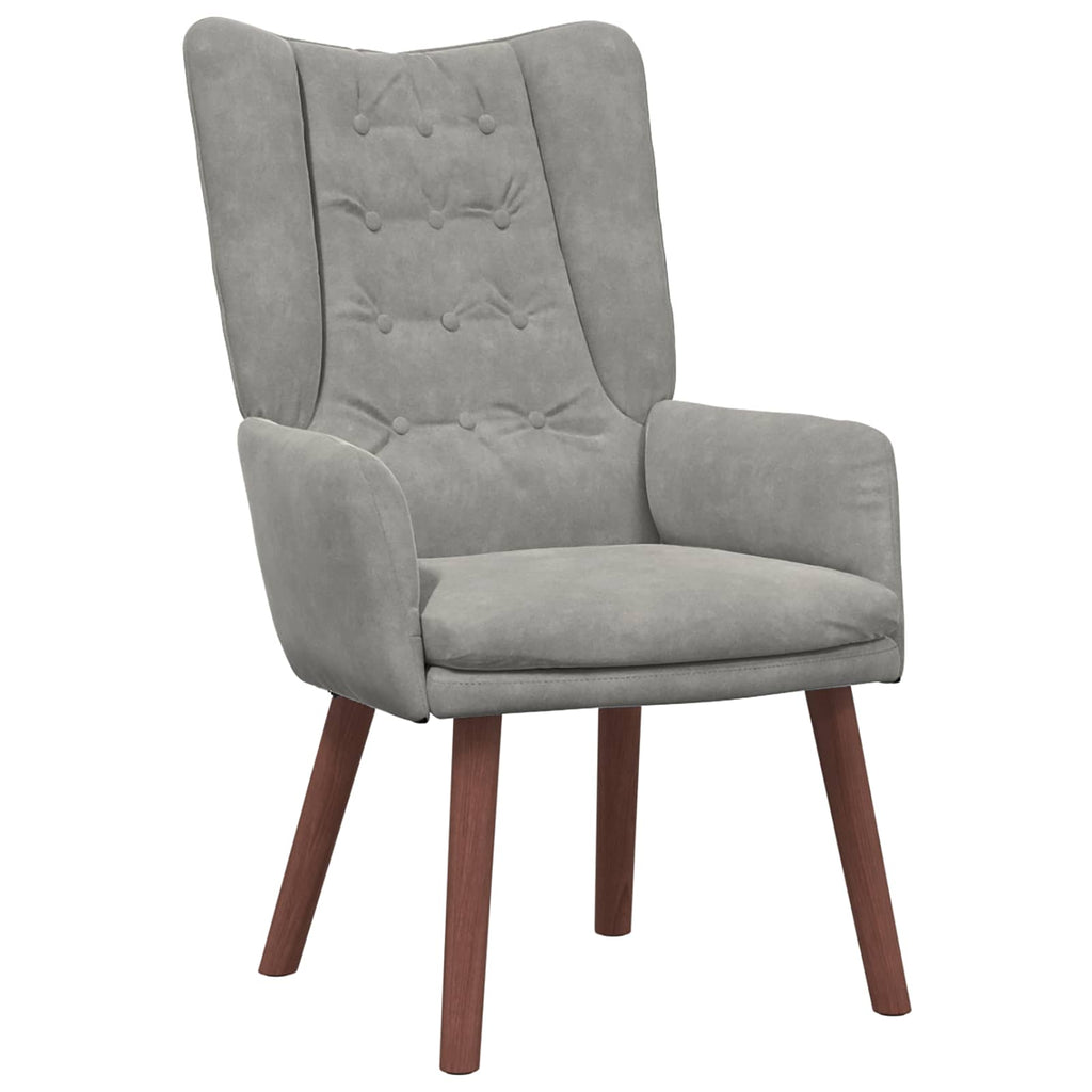 sillón Gris Claro 63 x 67 x 94 cm Terciopelo