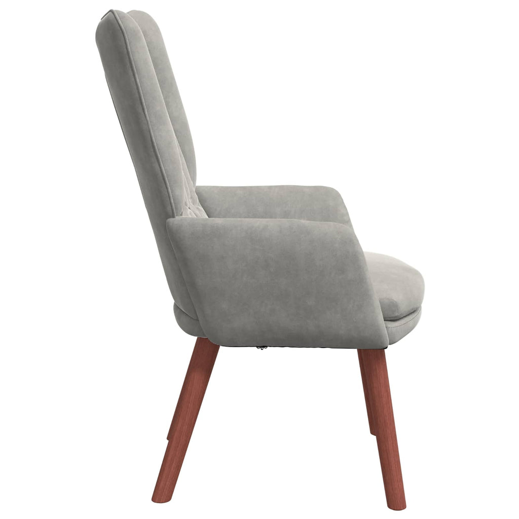 sillón Gris Claro 63 x 67 x 94 cm Terciopelo