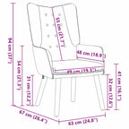 sillón Gris Claro 63 x 67 x 94 cm Terciopelo