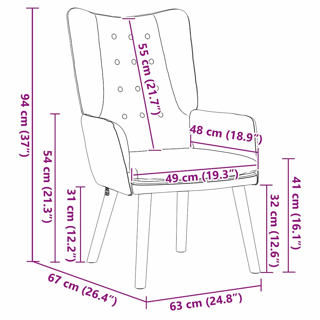 sillón Gris Claro 63 x 67 x 94 cm Terciopelo