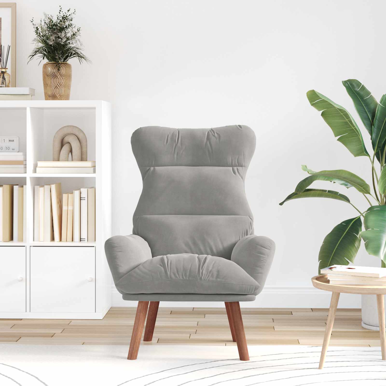 sillón Gris Claro 69 x 74 x 93 cm Terciopelo