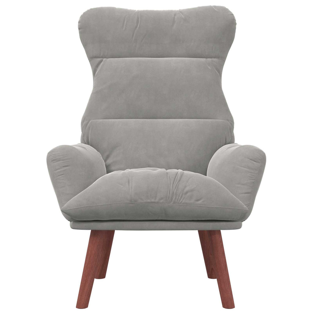 sillón Gris Claro 69 x 74 x 93 cm Terciopelo